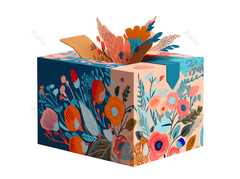 礼盒图片,520元素,花卉PNG,花朵插画免抠素材